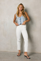 Shiloh Studded Vest In Light Wash - Final Sale