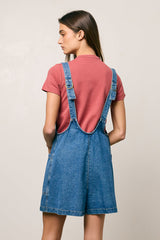 Scottie Denim Overalls In Medium Wash - Final Sale