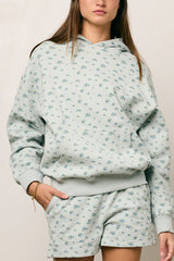Elora Floral Sweatshirt In Blue - Final Sale