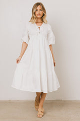 Nadia Midi Dress in Cream - FINAL SALE