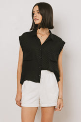 Luka Checkered Button Up in Black - FINAL SALE