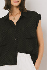 Luka Checkered Button Up In Black - Final Sale
