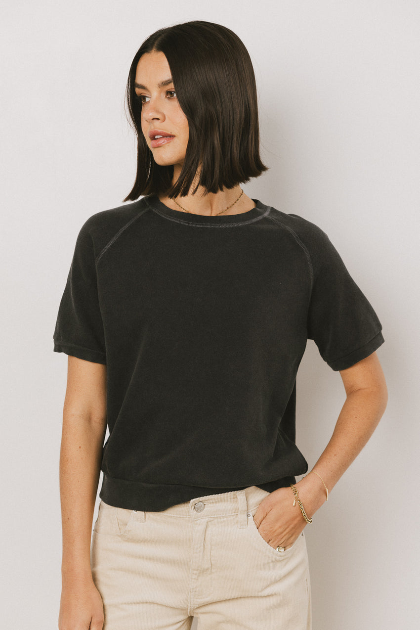 Pauly Short Sleeve Top in Black - FINAL SALE