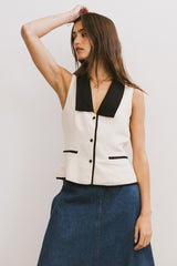 Linda Collared Vest - Final Sale