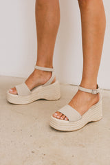 Pascha Wedge Sandal In Sand - Final Sale