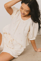 Elia Floral Shorts in Beige - FINAL SALE