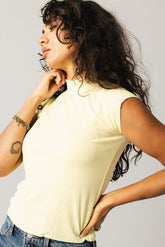 Sunny Mock Neck Top in Yellow - FINAL SALE