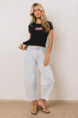 American Flag Tee In Navy - Final Sale