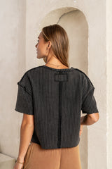 Amaya Knit Tee In Black - Final Sale