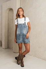 Koa Denim Mini Dress in Light Wash - FINAL SALE