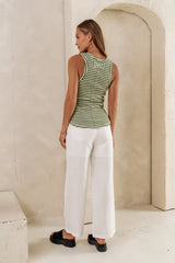 Sailor Striped Tank In Green - Final Sale