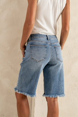 Reese Frayed Bermuda Shorts - Final Sale