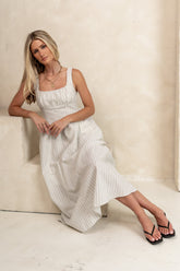 Raven Striped Midi Dress in Black - FINAL SALE