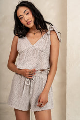 Eliza Floral Knit Tank in Taupe - FINAL SALE
