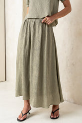 Elani Maxi Skirt in Olive - FINAL SALE