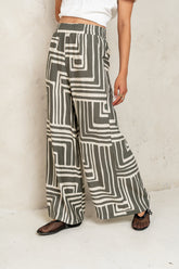 Noa Abstract Pants in Sage - FINAL SALE