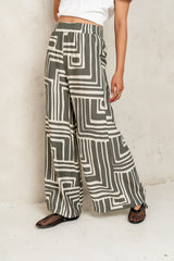 Noa Abstract Pants in Sage - FINAL SALE