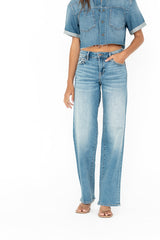 Sloane Wide Leg Jeans In Medium Wash - Final Sale