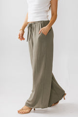 Salma Wide Leg Pants In Olive - Final Sale