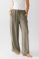 Salma Wide Leg Pants In Olive - Final Sale