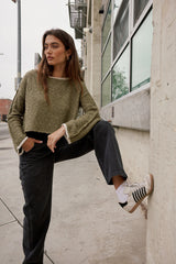 Robin Knit Sweater In Olive - Final Sale