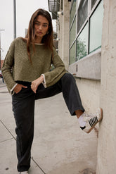 Robin Knit Sweater in Olive - FINAL SALE