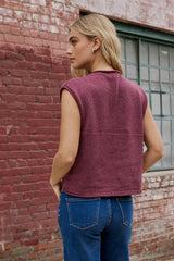 Paige Knit Sweater In Burgundy - Final Sale