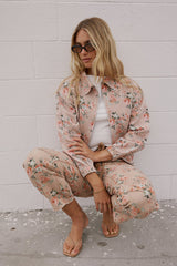 Kellie Floral Bomber Jacket in Vintage Ginger - FINAL SALE
