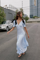 Nellie Drop Waist Maxi Dress in Blue - FINAL SALE