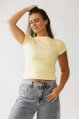 Martha Boatneck Top In Yellow - Final Sale