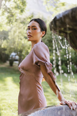 Amanda Lace Trim Maxi Dress In Mauve - Final Sale