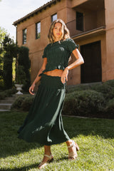 Micah Smocked Blouse In Teal - Final Sale