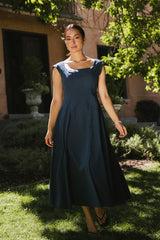 Colin Midi Dress In Navy - Final Sale