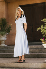 Nellie Drop Waist Maxi Dress In Blue - Final Sale