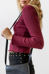 Leif Knit Top In Burgundy - Final Sale