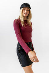 Leif Knit Top In Burgundy - Final Sale