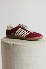 Stevie Striped Sneaker In Wine - Final Sale