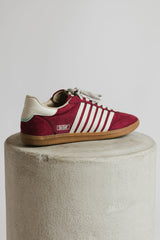Stevie Striped Sneaker In Wine - Final Sale