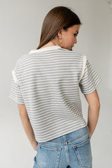 Ryker Striped T-Shirt In Grey - Final Sale