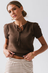 Brady Knit Top In Brown - Final Sale
