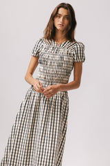 Erin Smocked Maxi Dress In Navy