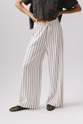 Ronan Striped Pants in White - FINAL SALE