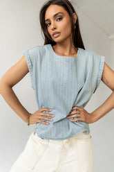 Alisson Striped Denim Blouse - FINAL SALE