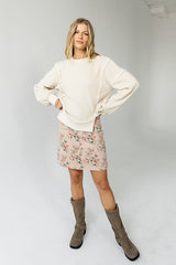 Juno Floral Mini Skirt In Clay - Final Sale