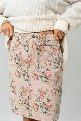 Juno Floral Mini Skirt in Clay - FINAL SALE