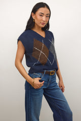 Jessie Sweater Vest In Navy - Final Sale