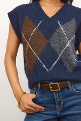 Jessie Sweater Vest in Navy - FINAL SALE