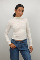 Luna Sheer Top In Ivory - Final Sale
