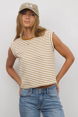 Annie Striped T-Shirt In Cognac - Final Sale