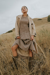 Opal Gingham Maxi Dress In Brown